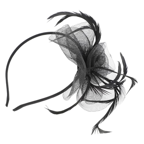 PENIKOKO Schwarzer Braut Mesh Haarschmuck Haarreif für Tanzparty Cosplay Ball Masquerade Damen von PENIKOKO