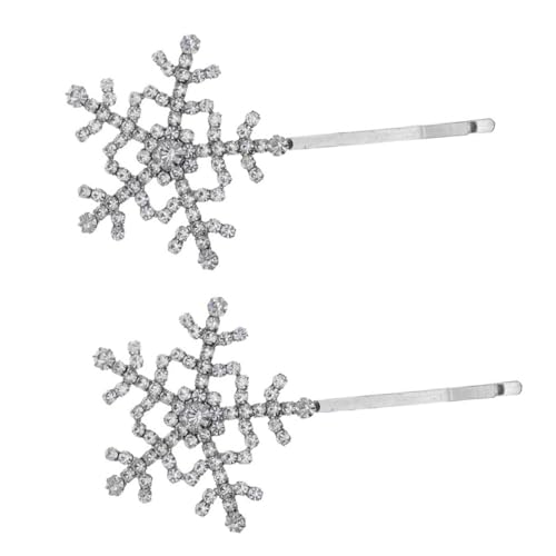 PENIKOKO Silberne Schneeflocke Haarklammern aus Langlebiger Legierung mit Funkelnden Strasssteinen Modischer Haarschmuck für Frauen und Mädchen Komfortabel und Schonend für Zartes Haar für von PENIKOKO