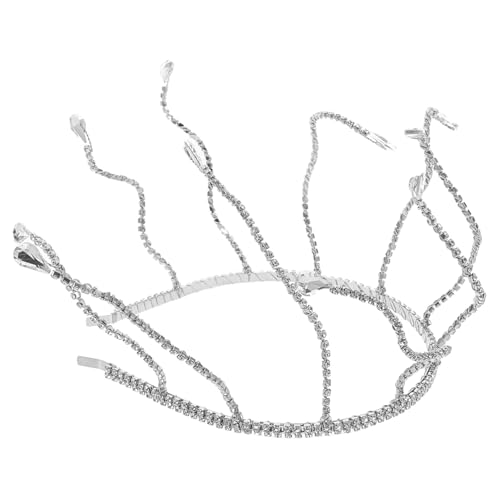 PENIKOKO Silberne Strass Tiara Brautschmuck Handgefertigt Vielseitiges Stirnband Haarschmuck Damen Eleganter Hochzeit Kopfschmuck für Braut Einzigartiges Design Langlebig und Funkelnede von PENIKOKO