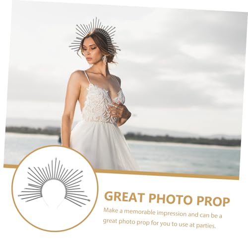 PENIKOKO Silbernes Kopfband Damen Haarreif Filigraner Kopfschmuck Leichter Engel Kostüm Haarreifen für Festival Party und Festliche Anlässe Komfortabel und Langlebig von PENIKOKO