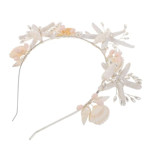 PENIKOKO Silbernes Meerjungfrau-haar-accessoire mit Perlen Seestern Muschel-design Elegantes Braut-diadem für Strandhochzeiten und Festliche Anlässe Beständiges Stirnband für Frauen und von PENIKOKO