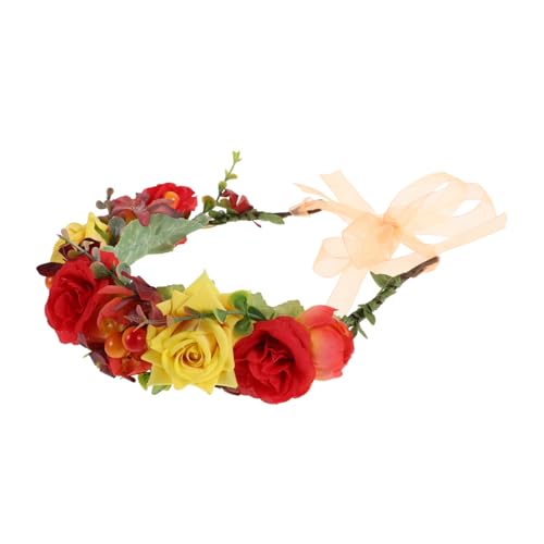 PENIKOKO Simulation Samtige Rosenblüten Haarreif Leichtes Party Haarschmuck Braut Kopfschmuck Festival Fotografie Accessoire Mädchen Damen von PENIKOKO