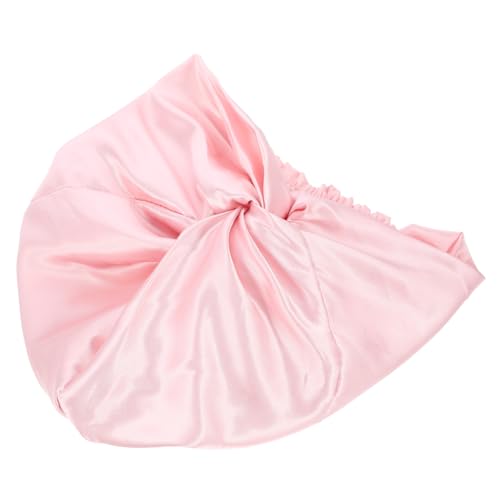 PENIKOKO Simulierte Seiden Schlafhaube Damen Doppellagiger Haarwickel für Schlaf und Bad Sanfter Schutz für Locken Zöpfe und Langes Haar Atmungsaktiv Elastisch Passend für Kopfgrößen Rosa von PENIKOKO