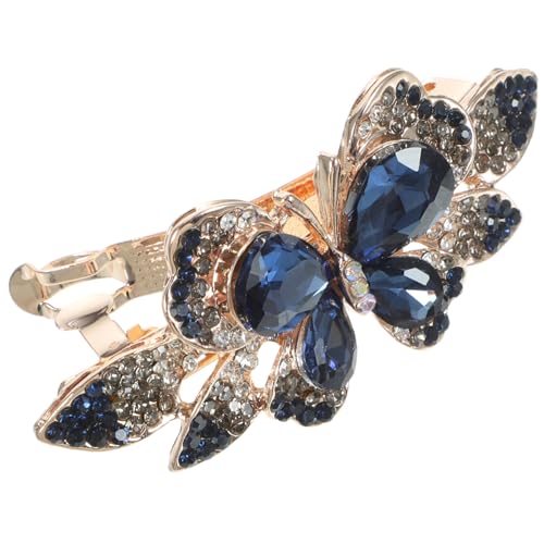PENIKOKO Spring Hair Clip Metall Haarklammer mit Funkelnden Strasssteinen Eleganter Haarschmuck für Damen Sicherer für Alltag Party und Fotoshootings Blaue Farbnuance von PENIKOKO