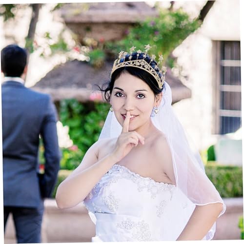 PENIKOKO Stern Haarschmuck Handgefertigt Kopfstück Hochzeit Party Damen Accessoire Goldfarbenes Schmuckstück von PENIKOKO