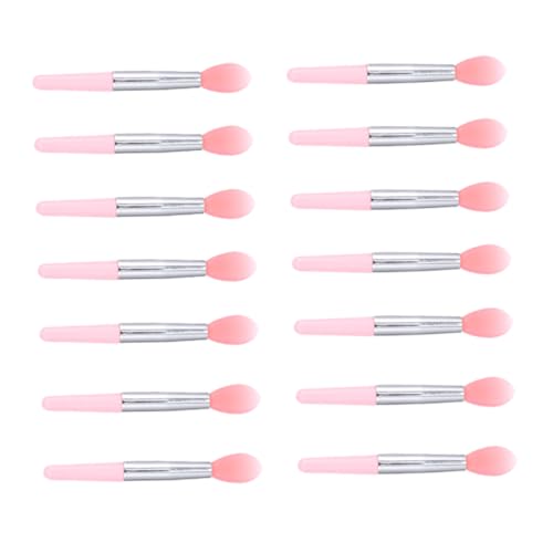 PENIKOKO Teiliges Silikon Lippenpinsel Hautfreundlich nicht Klebend Vielseitig für Lippenstift Lipgloss und Lidschatten Transparent rot mit Pinkem Stiel für Präzises Make up und von PENIKOKO