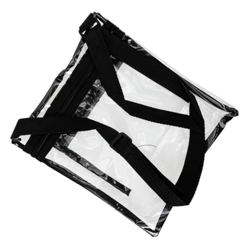 PENIKOKO Transparente Crossbody Tasche PVC mit Verstellbarem Schultergurt Leichte Umhängetasche für Stadion Konzerte Alltag Praktische Purse mit Innentasche Schwarz von PENIKOKO