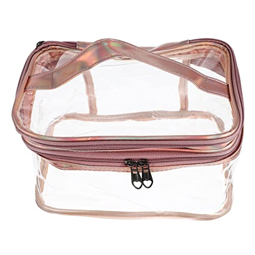 PENIKOKO Transparente Doppellagige Kosmetiktasche mit Handgriff Wasserdichtes Make up Organizer Reise kulturtasche für Frauen Leicht Robust zur Aufbewahrung von Pinseln und Beauty Tools PENIKOKO Transparente Doppellagige Kosmetiktasche mit Handgriff Wasserdichtes Make up Organizer Reise kulturtasche für Frauen Leicht Robust zur Aufbewahrung von Pinseln und Beauty Tools von PENIKOKO