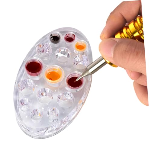 PENIKOKO Transparenter Acryl Pigment Becherhalter Ellipsenförmiger Ink Cup Ständer für Tattoo Farbkappen Organizer Langlebig für Profi und Heimgebrauch von PENIKOKO