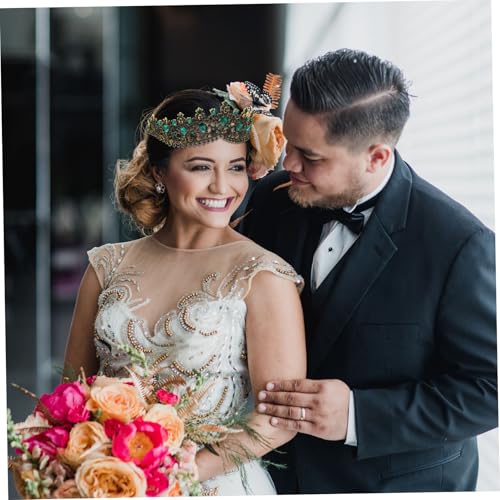 PENIKOKO Vintage Brautkrone Barock Diadem mit Strass Elegant für Hochzeit Party Geburtstag Geeignet für Braut Damen Mädchen Festlicher Haarschmuck Edles Accessoire in Antik Gold Schwarz von PENIKOKO