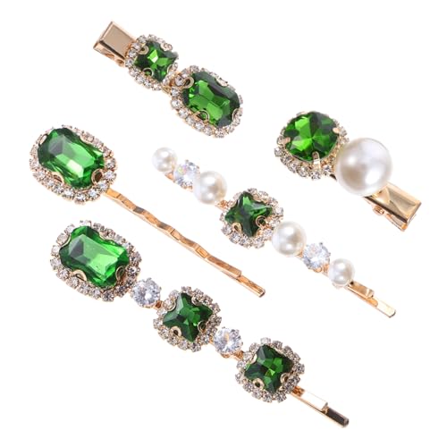 PENIKOKO Vintage Grüne Strass Haarspange Teilig mit und Perlen Modischer Haarschmuck für Mädchen und Frauen Schonend und Vielseitig für Besondere Anlässe Geeignet von PENIKOKO