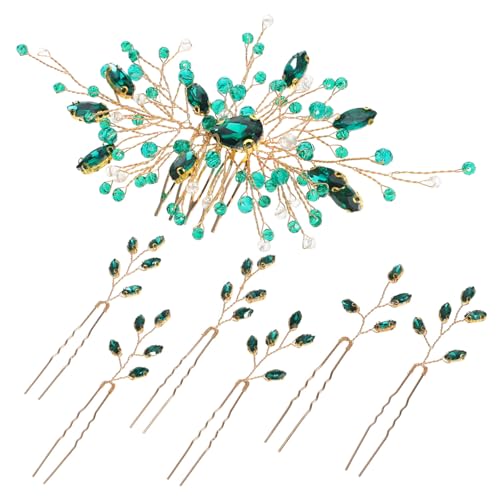 PENIKOKO Vintage Haarkamm Teilig Grün Strass Hochsteckfrisuren Haarschmuck Damen Braut Schmuck für Hochzeit Vielseitig Leicht und Komfortabel PENIKOKO Vintage Haarkamm Teilig Grün Strass Hochsteckfrisuren Haarschmuck Damen Braut Schmuck für Hochzeit Vielseitig Leicht und Komfortabel von PENIKOKO