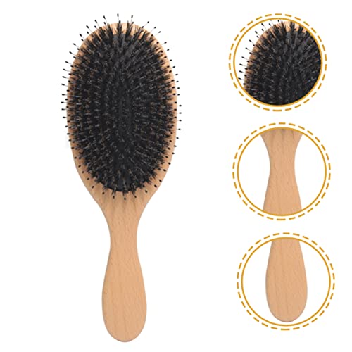 PENIKOKO Wildschweinborsten Haarbürste Damen Langlebiger Holzkamm mit Massagefunktion für Langes Haar Verhindert Haarausfall Frizz und Spliss Kompakt und Leicht für Salon und Zuhause von PENIKOKO