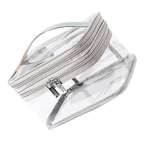 PENIKOKO wasserdichte Transparente Kosmetiktasche mit Doppelkammer PVC Tragbare Make up Aufbewahrungstasche für Reisen und Alltag Großer Stauraum für Damen und Toilettenartikel Organizer von PENIKOKO