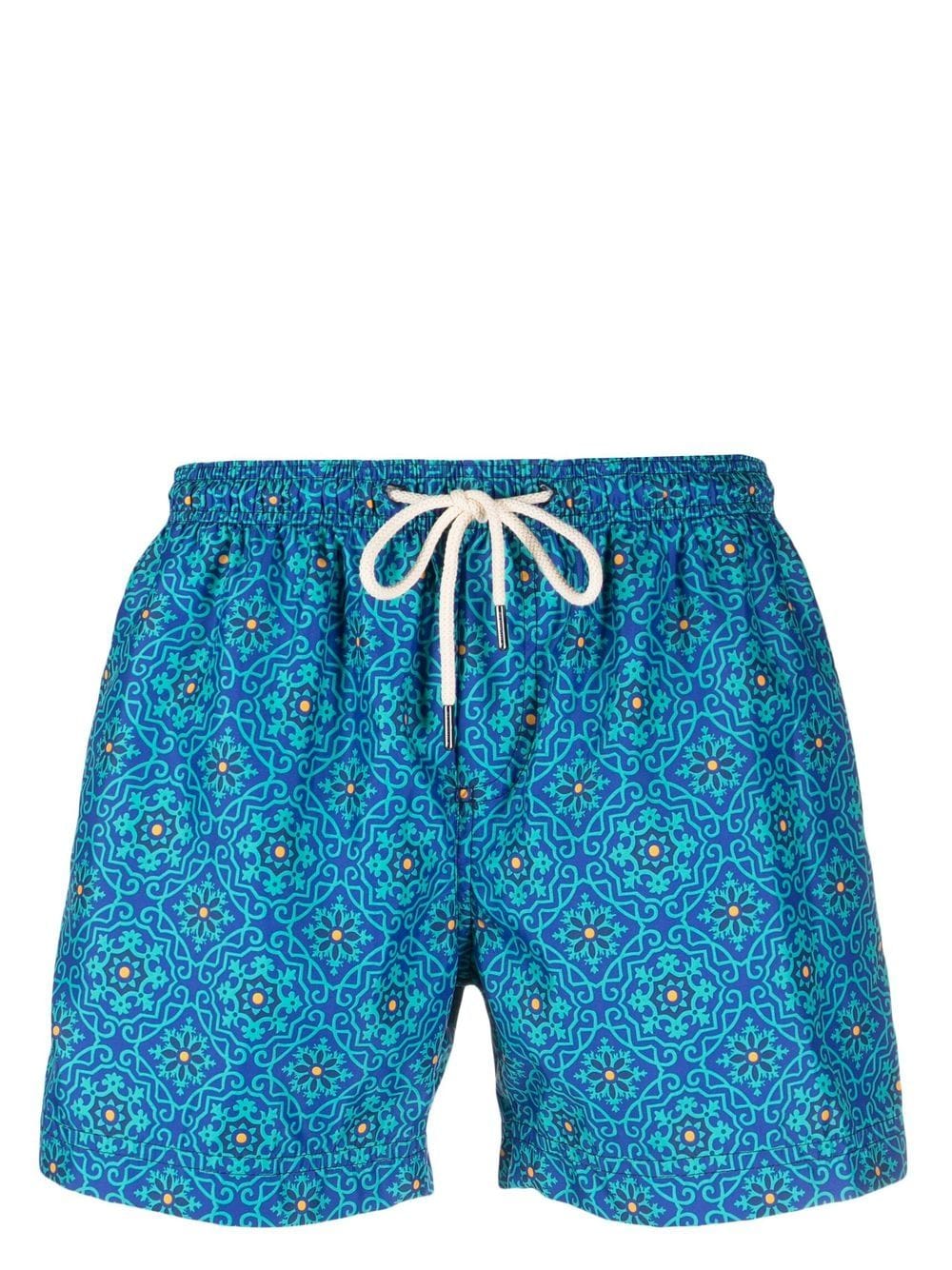 PENINSULA SWIMWEAR Badeshorts mit geometrischem Print - Blau von PENINSULA SWIMWEAR