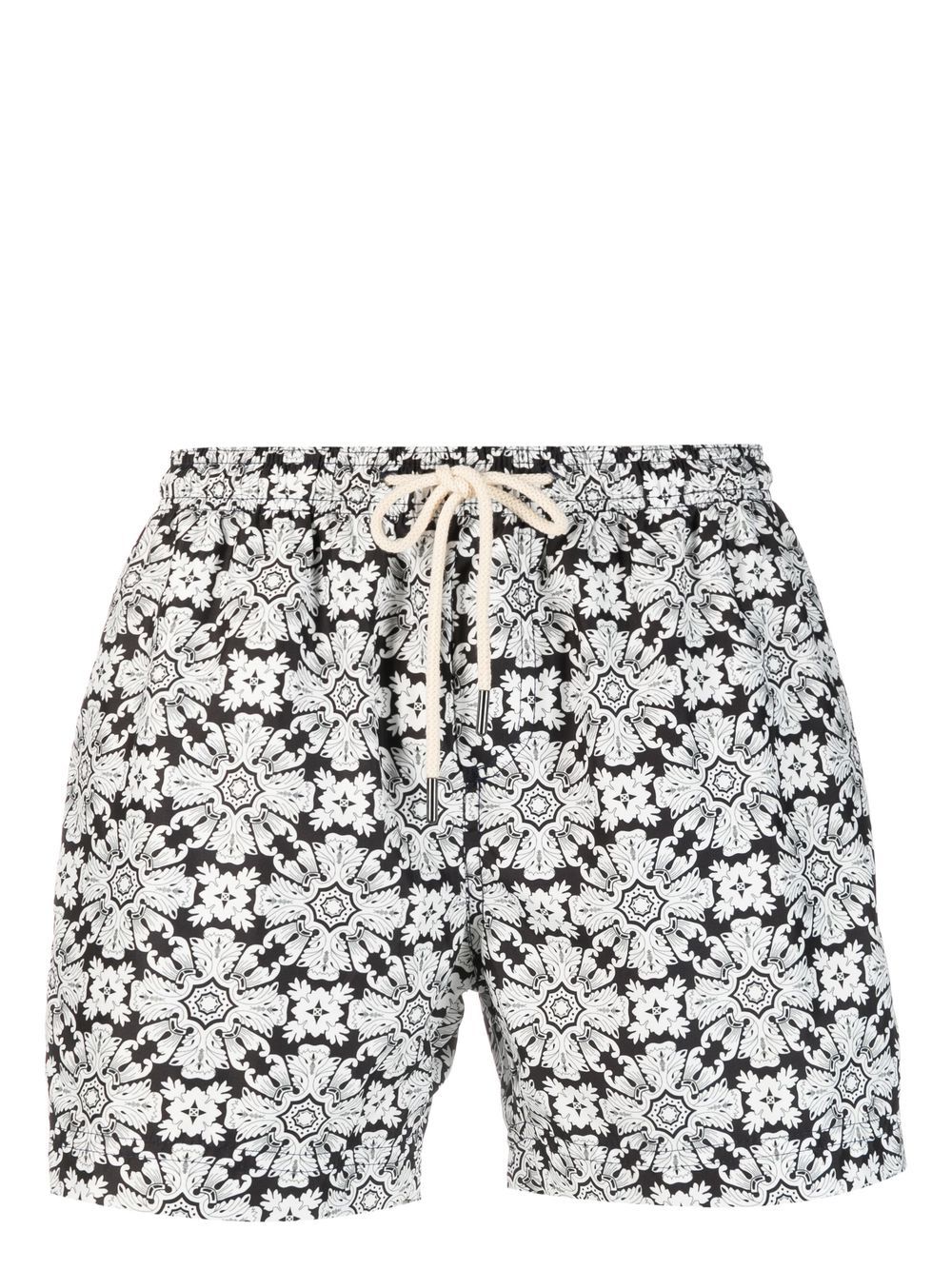 PENINSULA SWIMWEAR Badeshorts mit geometrischem Print - Schwarz von PENINSULA SWIMWEAR