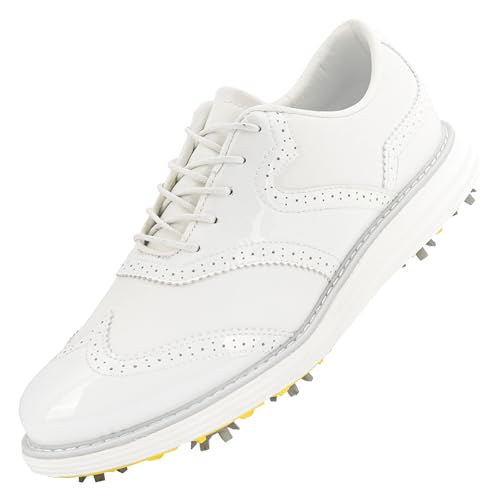 PENXZT 9 Spikes Golfschuhe Herren Neue rutschfeste leichte atmungsaktive Fußgewölbeunterstützung Golfschuhe,A,42 EU von PENXZT