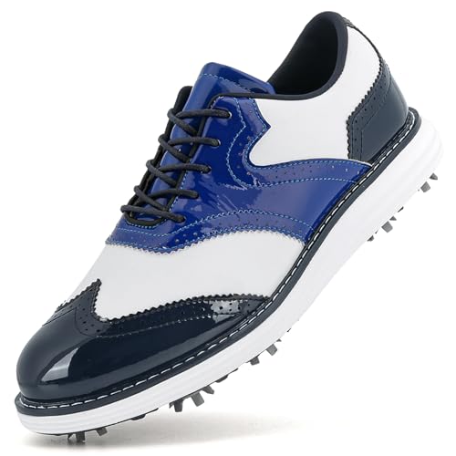 PENXZT 9 Spikes Golfschuhe Herren Neue rutschfeste leichte atmungsaktive Fußgewölbeunterstützung Golfschuhe,D,42.5 EU von PENXZT