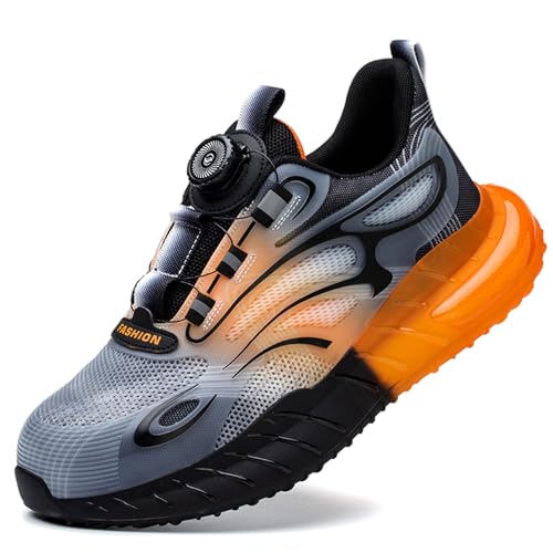 PENXZT Arbeitsschuhe Herren Sicherheitsschuhe Mode Trends Drehknopf Stahlkappenschuhe Atmungsaktive Bequeme Schutzschuhe Anti-Smashing,Orange,41 EU PENXZT Arbeitsschuhe Herren Sicherheitsschuhe Mode Trends Drehknopf Stahlkappenschuhe Atmungsaktive Bequeme Schutzschuhe Anti-Smashing,Orange,41 EU von PENXZT