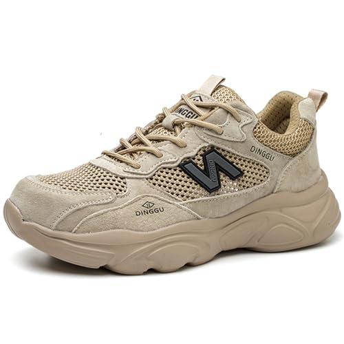 PENXZT Arbeitsschuhe Sicherheitsschuhe Herren Damen Atmungsaktiv Sportlich Stahlkappenschuhe Schutzschuhe Industrie Stahlkappen Schuhe,Beige,41 EU PENXZT Arbeitsschuhe Sicherheitsschuhe Herren Damen Atmungsaktiv Sportlich Stahlkappenschuhe Schutzschuhe Industrie Stahlkappen Schuhe,Beige,41 EU von PENXZT