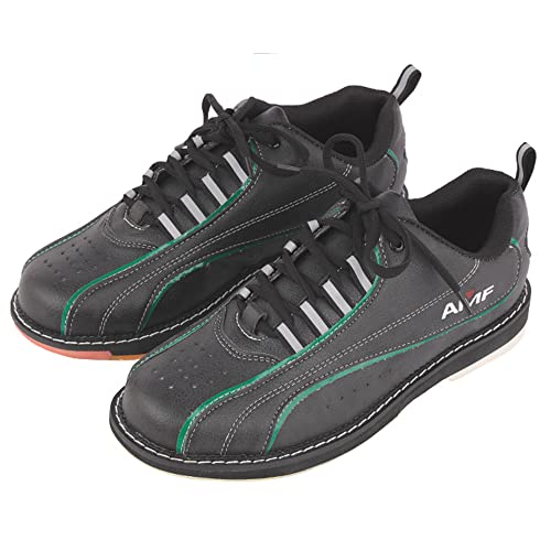 PENXZT Bowlingschuhe Für Herren Leder Atmungsaktive Bowlingturnschuhe Leicht,Schwarz,44 EU von PENXZT