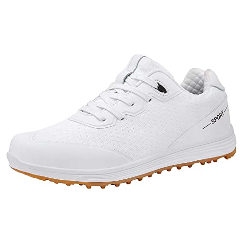 PENXZT Damen Golfschuhe Stickeless Golf -Turnschuhe Atmungsaktiv Bequeme Anti -Slip,Weiß,42 EU von PENXZT