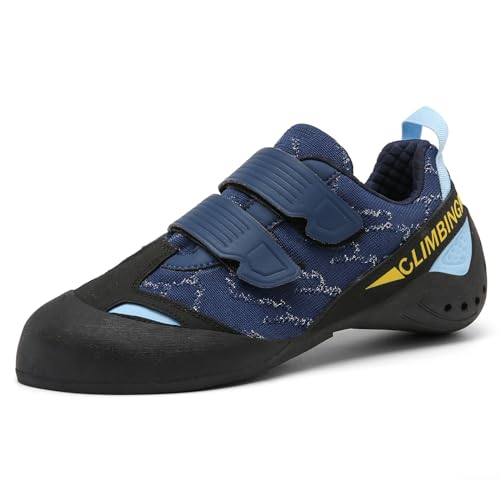 PENXZT Damen -Kinderkletternschuhe, Jugendprofi Anfänger Kletterausbildungsschuhe Bouldern Sportschuhe Fitnessschuhe,Blau,38 EU von PENXZT