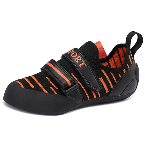 PENXZT Damen Kletterschuhe niedrigem Volumen Fitnessstudio Sport Schuhe professionelle Bouldern Kletterschuhe,Black orange,38 EU von PENXZT