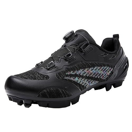 PENXZT Fahrradschuhe Damen MTB Schuhe Mountainbike Schuhe Kompatible SPD Cleats Atmungsaktive Outdoor-Fahrradschuhe,Schwarz,41 EU von PENXZT