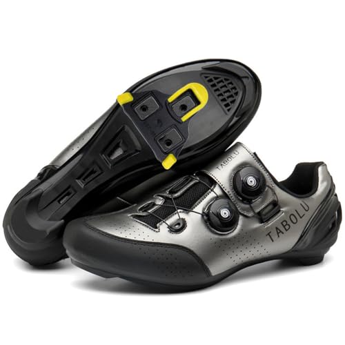PENXZT Fahrradschuhe Herren Damen Radsport Schuhe Kompatibel mit Peloton Bike Look Delta Keo Pedal Atmungsaktiv Leicht Spinning Radsportschuhe Rennradschuh,B,46 EU von PENXZT