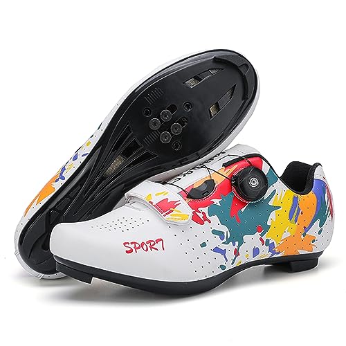 PENXZT Fahrradschuhe Herren Damen Rennradschuhe Radschuhe Kompatibel mit Look SPD SPD-SL Delta Lock Pedal Peloton Atmungsaktiv komfortabel Reitschuhe,Weiß,45 EU PENXZT Fahrradschuhe Herren Damen Rennradschuhe Radschuhe Kompatibel mit Look SPD SPD-SL Delta Lock Pedal Peloton Atmungsaktiv komfortabel Reitschuhe,Weiß,45 EU von PENXZT