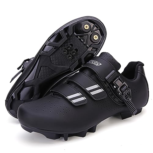 PENXZT Fahrradschuhe MTB Schuhe Atmungsaktive Radsportschuhe kompatibel mit SPD & Look Delta Mountain Bicycle Schuhe,A,46 EU von PENXZT