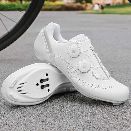 PENXZT Fahrradschuhe für Herren und Damen, Rennradschuhe Kompatibel mit Look SPD-SL Delta Lock Pedal mit Peloton Schuhen Atmungsaktive Outdoor-Radschuhe,Weiß,46 EU PENXZT Fahrradschuhe für Herren und Damen, Rennradschuhe Kompatibel mit Look SPD-SL Delta Lock Pedal mit Peloton Schuhen Atmungsaktive Outdoor-Radschuhe,Weiß,46 EU von PENXZT
