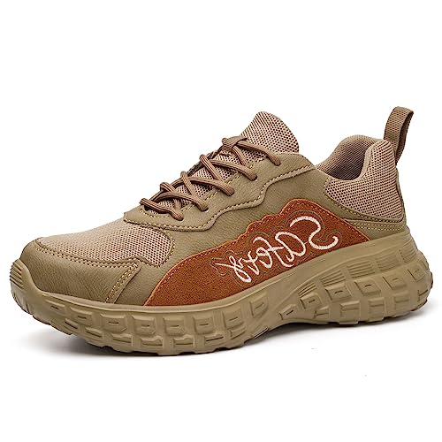 PENXZT Herren Arbeits Gebrauchsschuhe Durchstichhemmend Atmungsaktive Sicherheitstrainer Stahlkappe Sicherheitsschuhe durchtrittsicher,Khaki,49 EU PENXZT Herren Arbeits Gebrauchsschuhe Durchstichhemmend Atmungsaktive Sicherheitstrainer Stahlkappe Sicherheitsschuhe durchtrittsicher,Khaki,49 EU von PENXZT