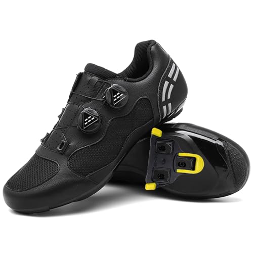 PENXZT Herren Fahrradschuhe Rennradschuhe Kompatibel mit Peloton SPD ARC Look Delta Cleats Reitschuhe Rennrad Schuhe Draussen,Schwarz,36 EU von PENXZT