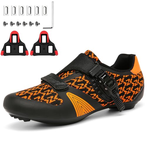 PENXZT Herren Fahrradschuhe Rennradschuhe rennradschuhe Kompatibel mit Peloton Look SPD SPD-SL Delta Lock Pedal Reitschuhe Spinning Schuhen,Orange,40 EU PENXZT Herren Fahrradschuhe Rennradschuhe rennradschuhe Kompatibel mit Peloton Look SPD SPD-SL Delta Lock Pedal Reitschuhe Spinning Schuhen,Orange,40 EU von PENXZT