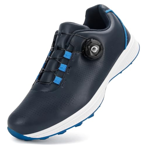 PENXZT Herren Golfschuhe, wasserdicht, lässig, rutschfest, Outdoor, ohne Spikes, für Golftraining,E,49 EU von PENXZT