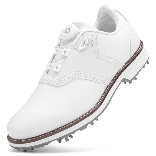 PENXZT Herren Golfschuhe 9 Spikes Atmungsaktive Golf-Sneakers Große Größe Golftrainer,C,40 EU von PENXZT