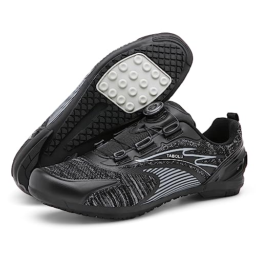 PENXZT Herren MTB-Radschuhe Mountainbike Fahrradschuhe Outdoor-Radschuhe Gummisohle Nicht rutschernde atmungsaktiv,Schwarz,44 EU von PENXZT