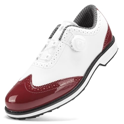 PENXZT Klassische Golfschuhe ohne Spikes für Herren, wasserdicht, mit Drehknopf, Outdoor-Golf-Sport-Trainings-Sneakers,B,41 EU von PENXZT