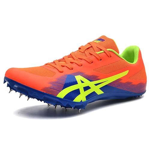 PENXZT Leichtathletik Herren-Sprint Spike Schuhe Sprint Mittelstrecken-Laufschuhe rutschfeste Leichtathletikschuhe Damen,Orange,39 EU von PENXZT