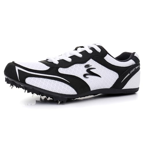 PENXZT Leichtathletik-Spike-Schuhe Herren Damen, atmungsaktiv leicht Professional Sportschuhe Racing Laufschuhe for Kinder Jungen,Weiß,35 von PENXZT