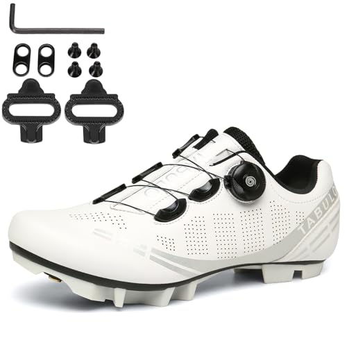 PENXZT MTB Radsportschuhe Herren Damen Mountainbike Schuhe Kompatibel Mit SPD 2 Schrauben Mit Cleats, Unisex Fahrradschuhe Draussen,Weiß,37 EU PENXZT MTB Radsportschuhe Herren Damen Mountainbike Schuhe Kompatibel Mit SPD 2 Schrauben Mit Cleats, Unisex Fahrradschuhe Draussen,Weiß,37 EU von PENXZT