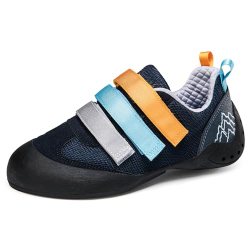 PENXZT Männer Frauen Kletterschuhe Kinder Bouldern Schuhe Leichte atmungsaktive Nicht-Schlupf-Kinder Rock Wanderschuhe,Blau,39 EU von PENXZT