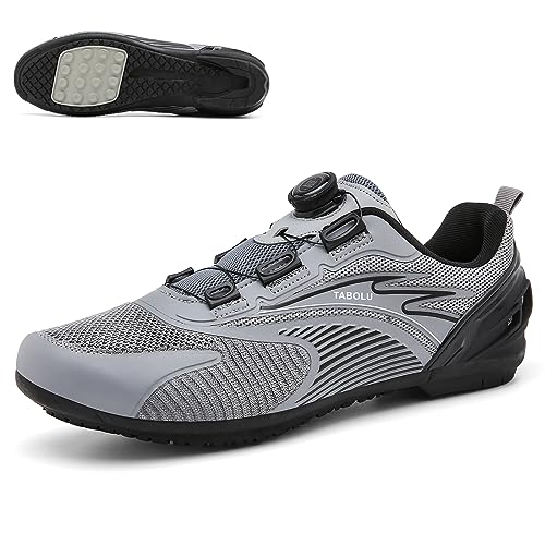 PENXZT Radschuhe für Herren Womens Gummi-Sohle-Fahrradschuhe Outdoor Mountain Nicht abgestockte Schuhe Indoor Road Byking Riting,Grau,40 EU von PENXZT