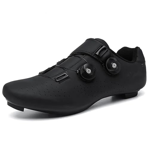 PENXZT Radsportschuhe Fahrradschuhe Herren Kompatibel mit Peloton Look SPD SPD-SL Delta Lock Pedal Rennrad Schuhe Entsperren Schuhe,Schwarz,46 EU von PENXZT