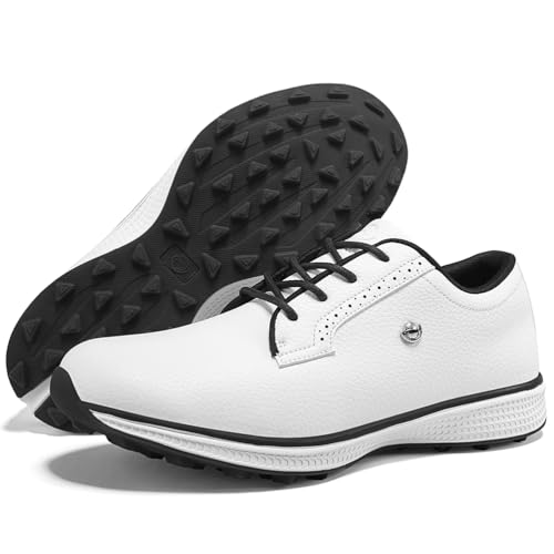 PENXZT wasserdichte Golfschuhe für Herren, Klassische Outdoor-Turnschuhe mit nagelloser Sohle und Spikeless-Golfschuhen,F,41 EU von PENXZT