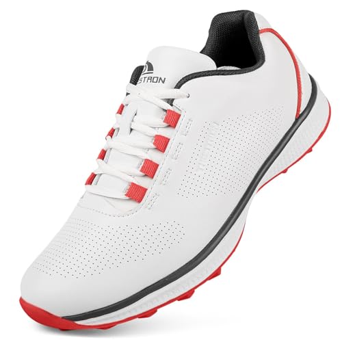PENXZT wasserdichte und spikelose Golfschuhe für Herren, rutschfest, leicht, atmungsaktiv, Golf-Sport-Sneaker,B,48 EU von PENXZT