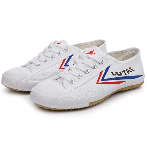 Unisex Tai-Chi Sneakers Wu SHU Kung Fu Schuhe Erwachsene Kinder Martial Arts Schuhe Mode Anti-Rutsch Canvas Trainer,Weiß,39 EU von PENXZT