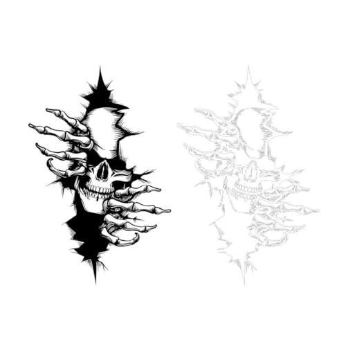Autoaufkleber Totenkopf, 2 Stück, Autoaufkleber Totenkopf aufkleber, Horror Auto Aufkleber Skull, Schädel Aufkleber, Punisher Aufkleber für Auto oder Motorrad, Autofenster Stoßstange Laptop von PEOAVRU